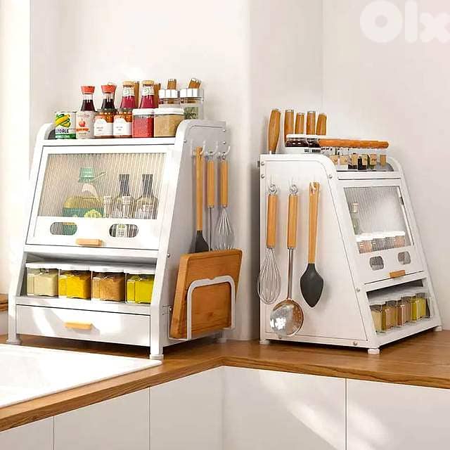 Magnetic Spice Rack Cabinet – Carbon Steel Organizer with Drawers 2