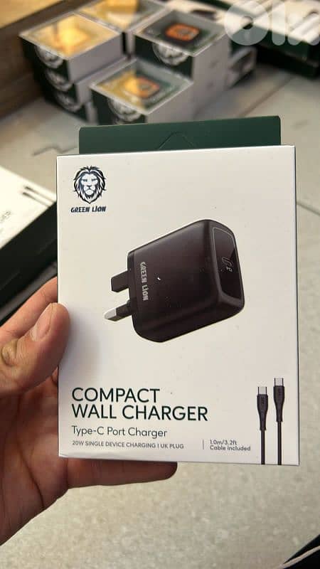 Green lion compact wall charger type-c port charger 20w 0