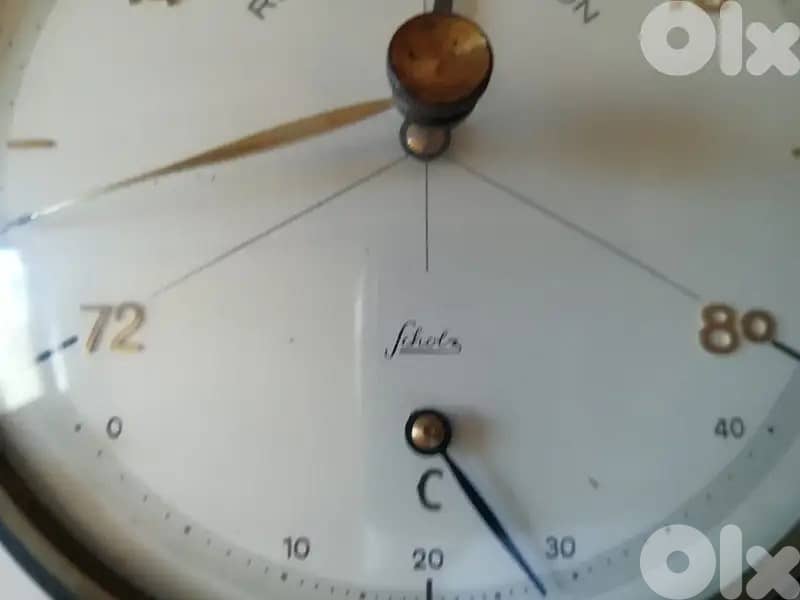 barometer + thermometer hand watch shape german leather wall mountable 3