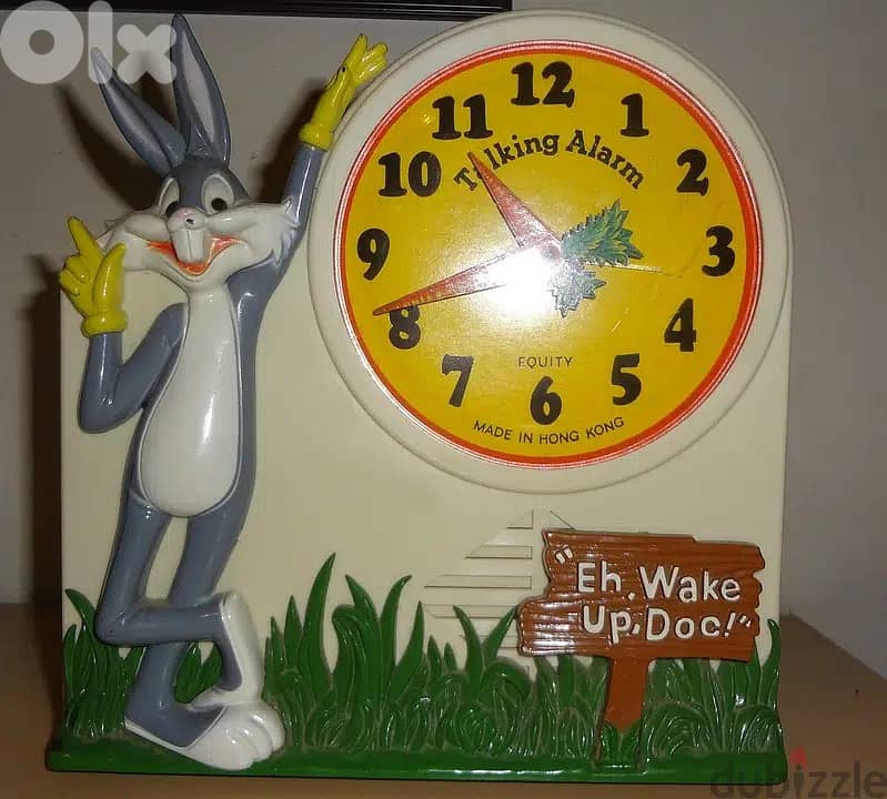 Collectible Bugs Bunny vintage mechanical alarm clock by Janex 1974 0