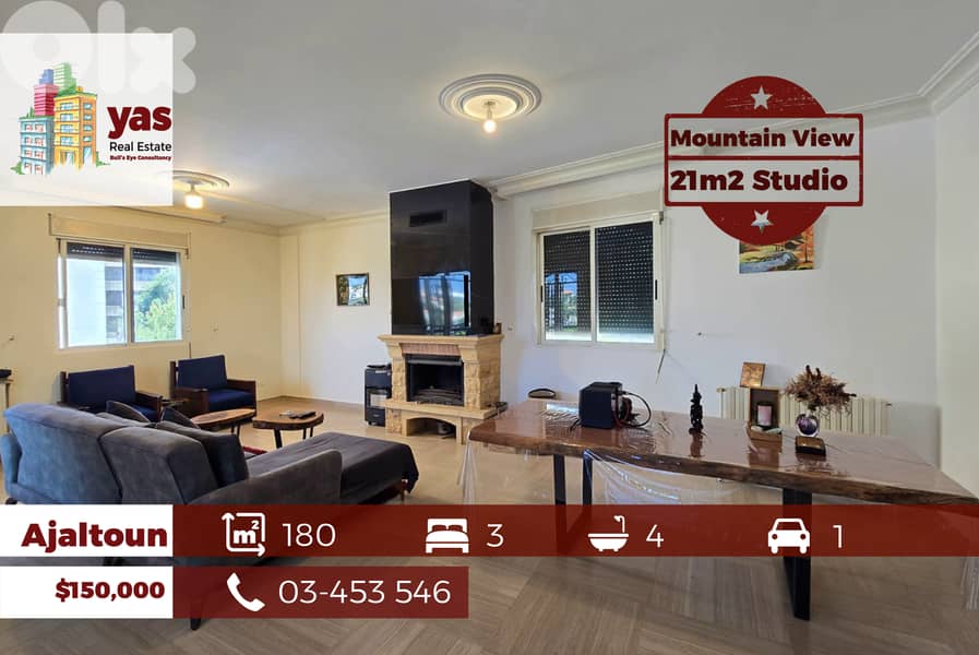 Ajaltoun 180m2 | 21m2 Studio | Mountain View | Decorated | DA 0
