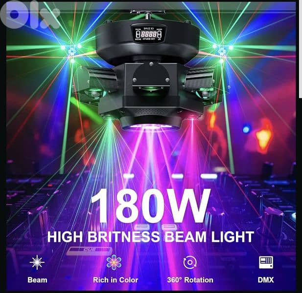 HOLDLAMP LED 6 Arms Moving Head Light 180W 4in 1 RGBW Beam/4$ delivery 0