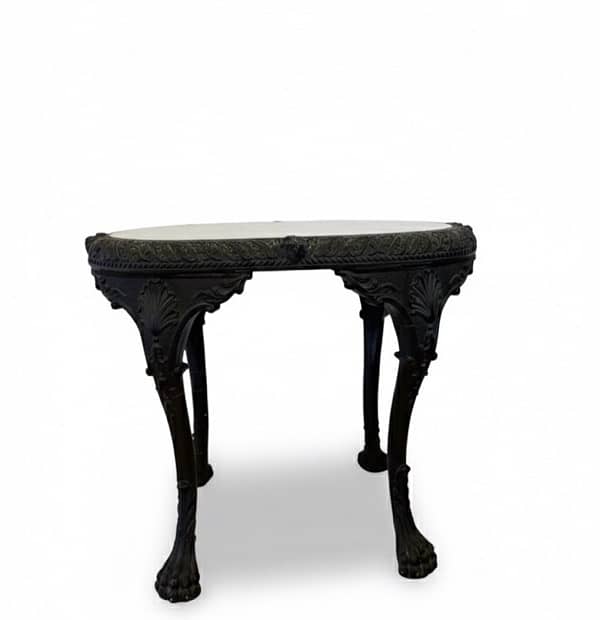 Antique Style Round Side Table – Classic Carved Design 3