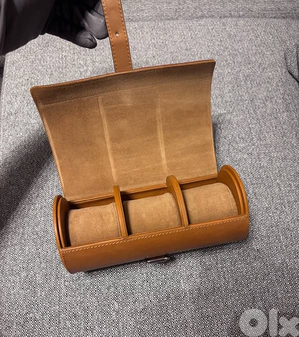 Ralph Lauren Toledo Brown Leather 3 Watch Roll Case 0