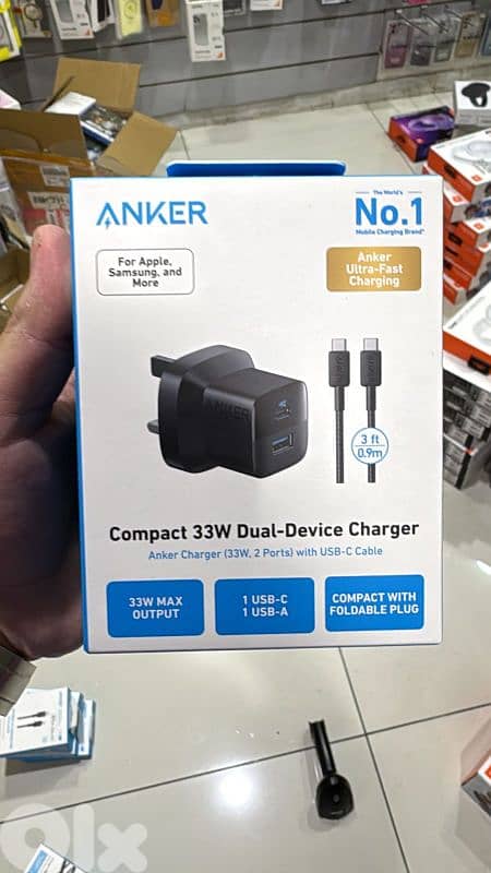 Anker 323 charger 33w Dual-Device charger with usb-c Cable 0