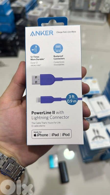 Anker Powerline II Usb-a to lightning Blue 3ft 0