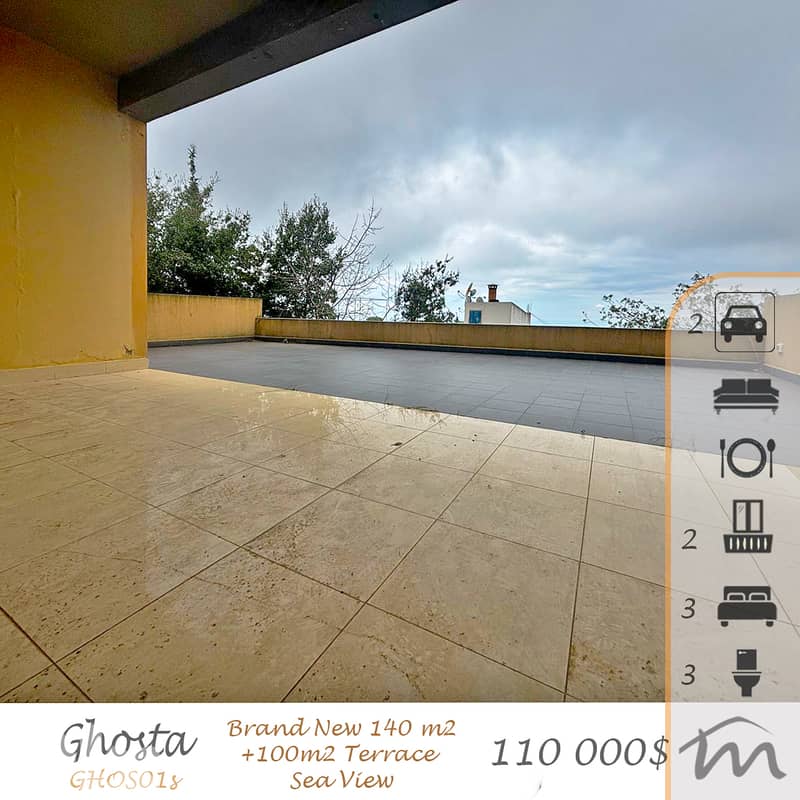 Ghosta | Brand New 140m² + 100m² Terrace | Open View | 2 Parking 0