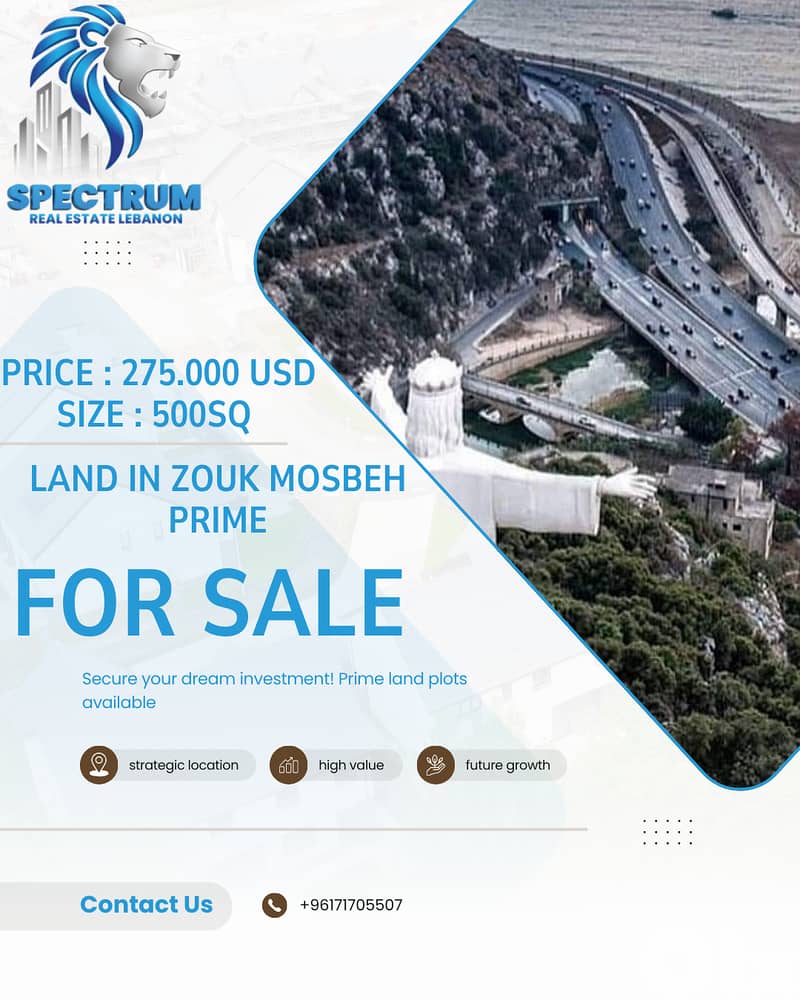 LAND FACING HOLIDAY BEACH FOR SALE IN ZOUK MOSBEH, ZONE 50/150 (ZM-191 0