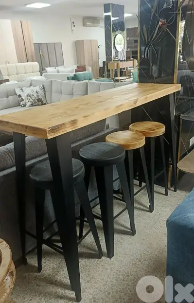 Bar wirh chairs بار خشب سويدي مع كراسي