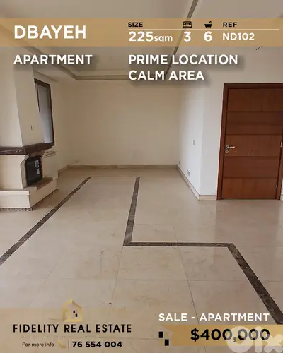 Apartment for sale in Dbayeh ND102 شقة جديدة للبيع في ضبية