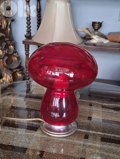 vintage mushroom shaped glass lamp