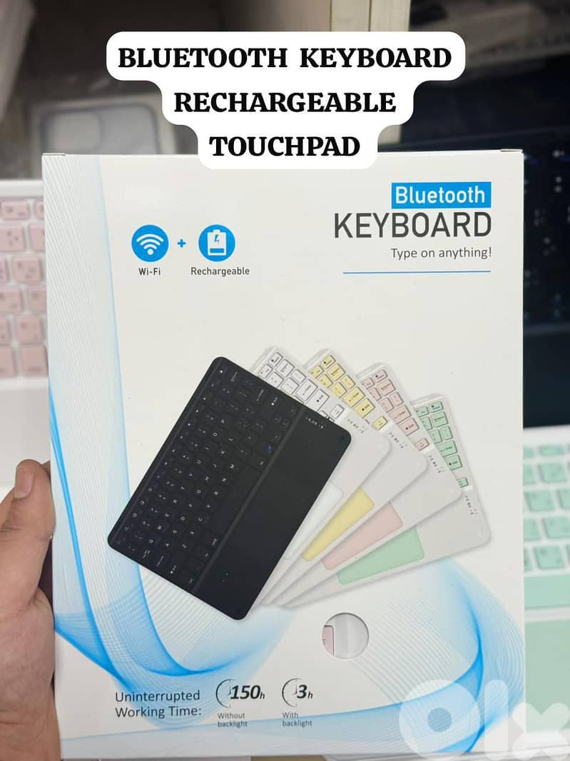 BLUETOOTH KEYBOARD TYPE ON ANYTHING/ RECHARGEABLE/TOUCHPAD 0