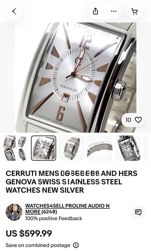 CERRUTI 1881 WATCH 40mm LIKE NEW SWISS MADE SWITZRLAND WITH BOX 2