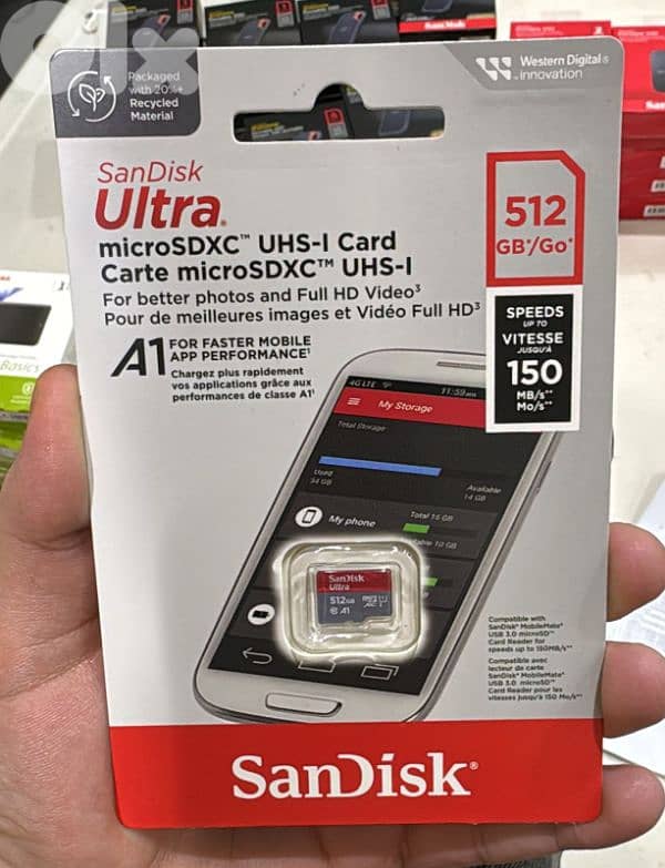 Sandisk ultra microsdxc uhs-I memory card 512gb speed up to 150MB/S 0