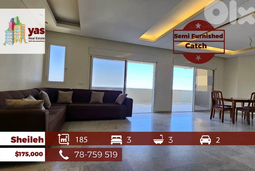 Sheileh 185m2 | Killer View | Partly Furnished |Dead End Street | TO | 0