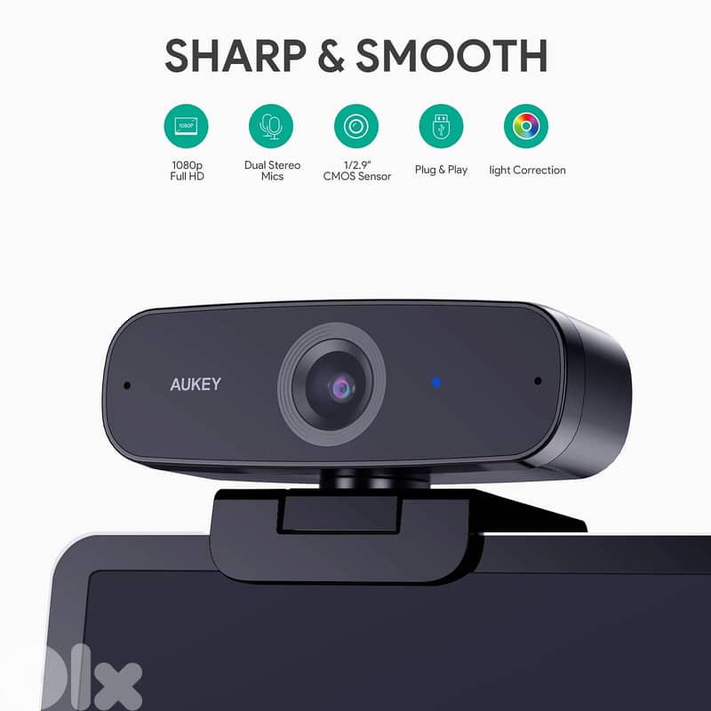 AUKEY 1080P Webcam with Microphone – Plug & Play 0