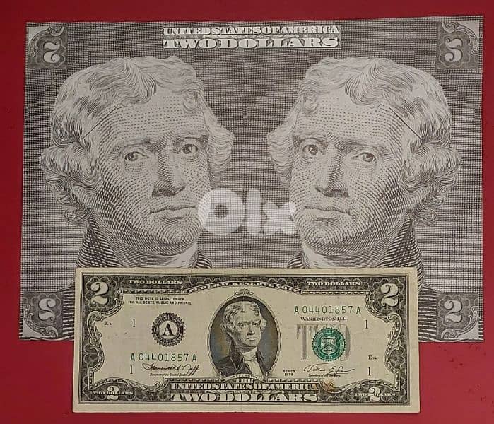 USA $2 Green seal 1976-A S/N A-04401857-A 0