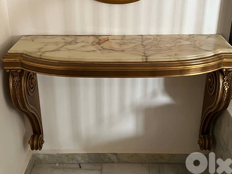 classic marble console with mirror 0