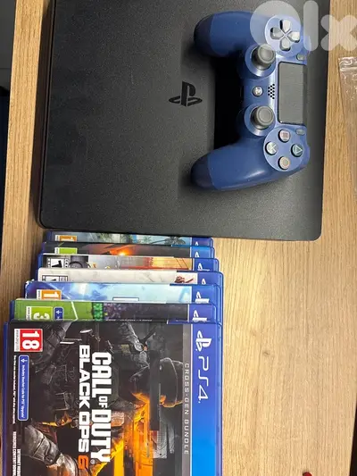 Used PS4 SLIM 500GB + 8 Games + COPY A Controller