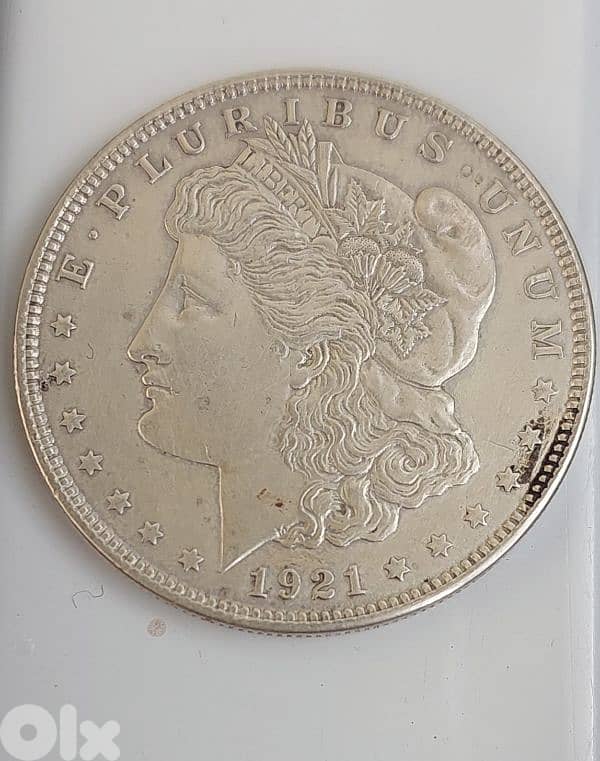 USA silver Morgan Dollar year 1921 weight 26.6 gt& 38 mm diameter 0