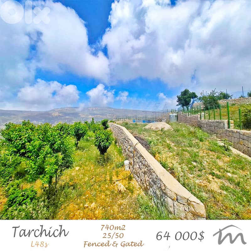 Tarchich | 740m² Land | ZONE 25/50 | Road Access | Gated | Pergola 0