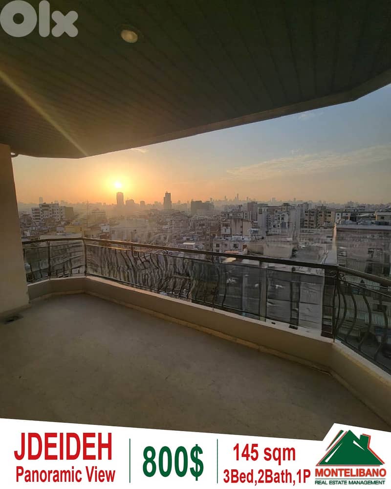 145 sqm Apartment For Rent in Jdeideh (جديدة) with Panoramic View 0