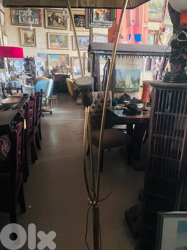 floor lamp brass base with black shade 3
