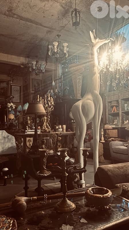 vintage white giraffe lighting holder 10