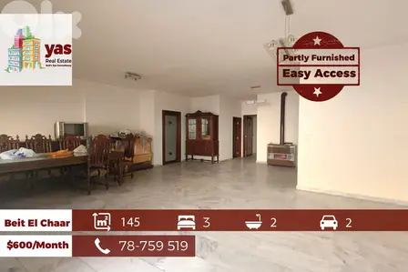 Beit El Chaar 145m2 | Semi Furnished | Partial View | Easy Access | AA