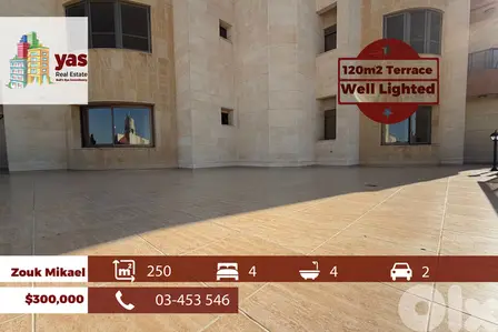 Zouk Mikael 250m2 | 120m2 Terrace | Good Condition | Luxury | View |