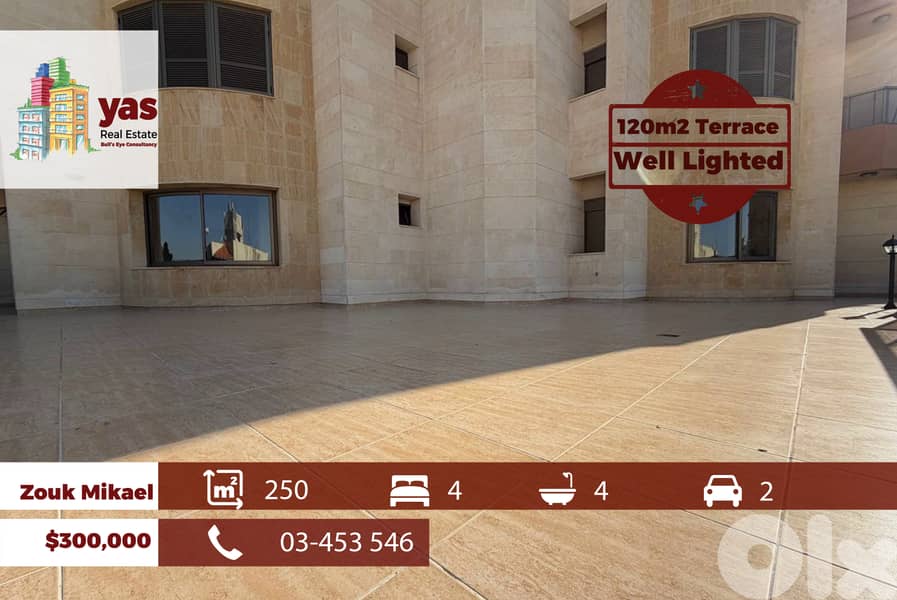 Zouk Mikael 250m2 | 120m2 Terrace | Good Condition | Luxury | View | 0