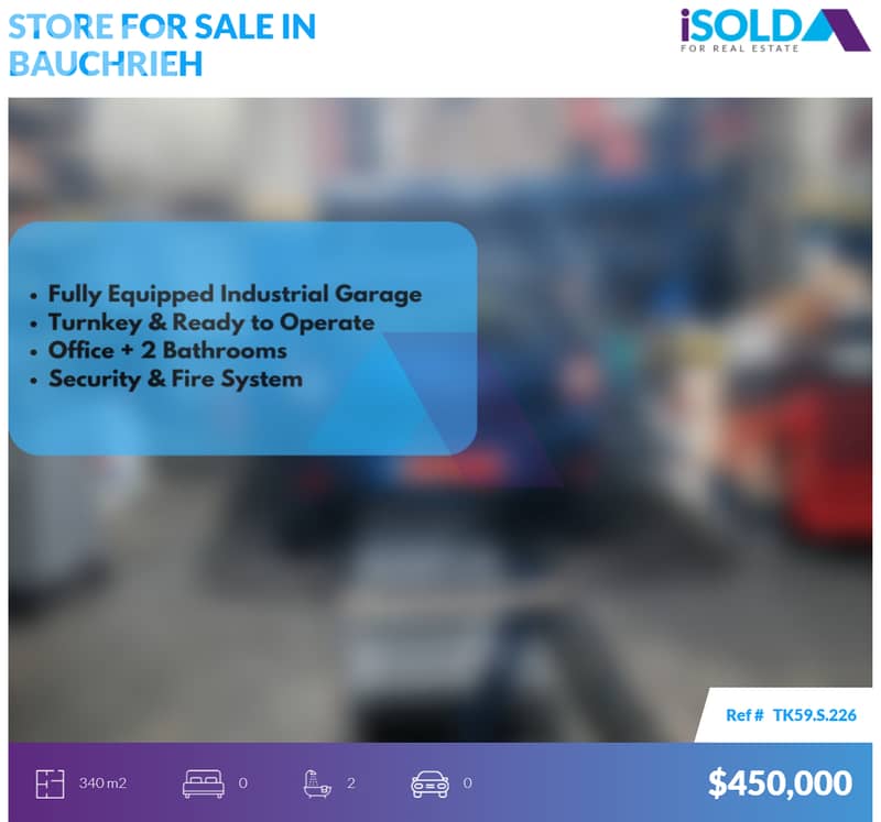 High-Potential - Fully Equipped Industrial Garage 4Sale in Bauchrieh 0