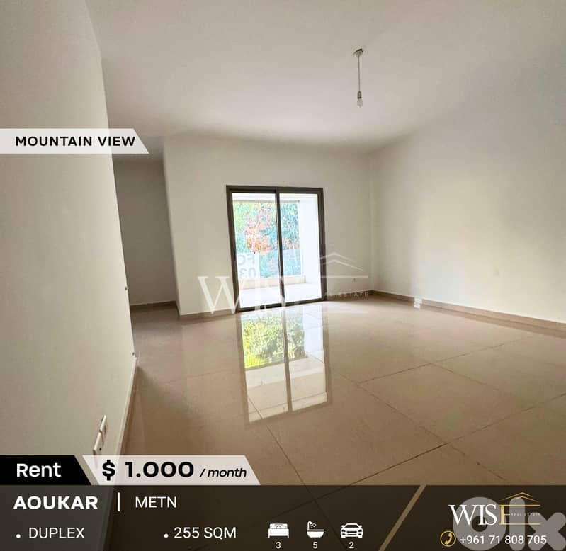 Stunning 255 SQM Duplex for RENT in Aoukar! 0