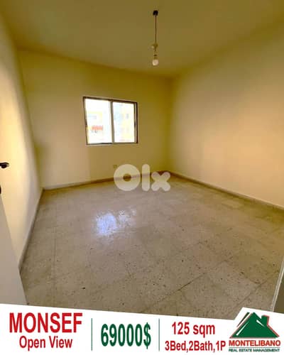 125 sqm Apartment For Sale in Monsef (منصف) with Open View