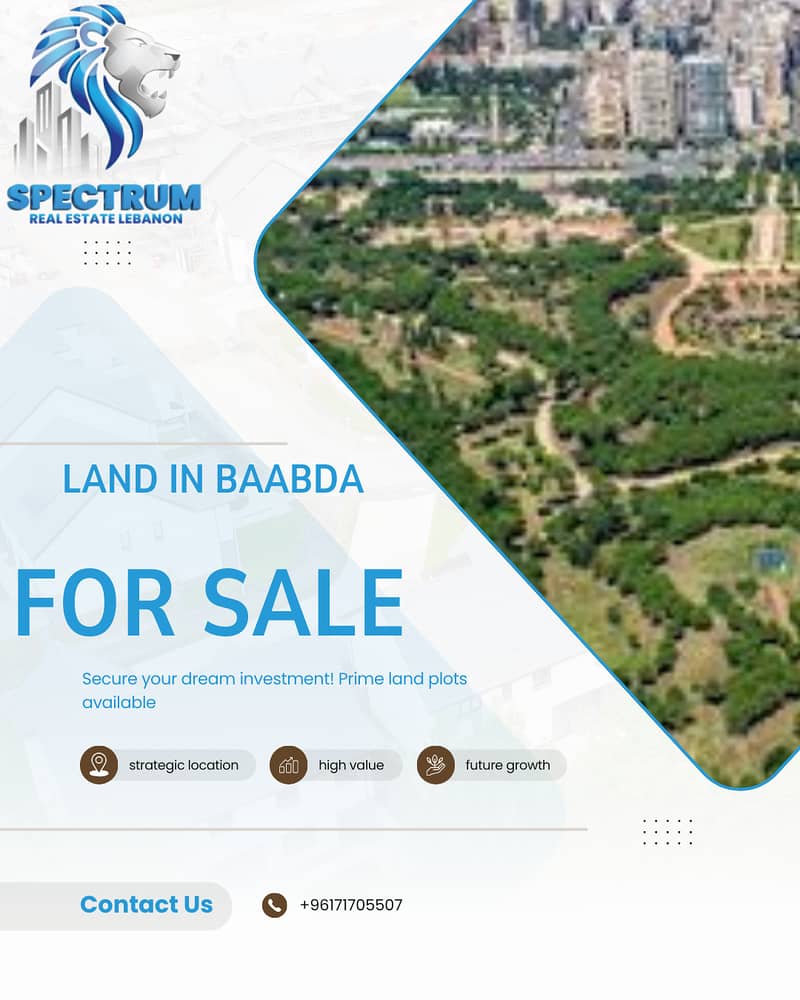 1300Sq LAND FOR SALE IN BAABDA PRIME ZONE 1.45, (BA-488) 0