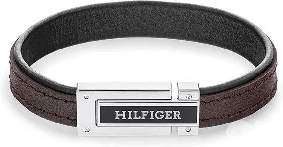 Tommy Hilfiger Ss24 Flat Mens Stainless Steel & Black & Brown Leather