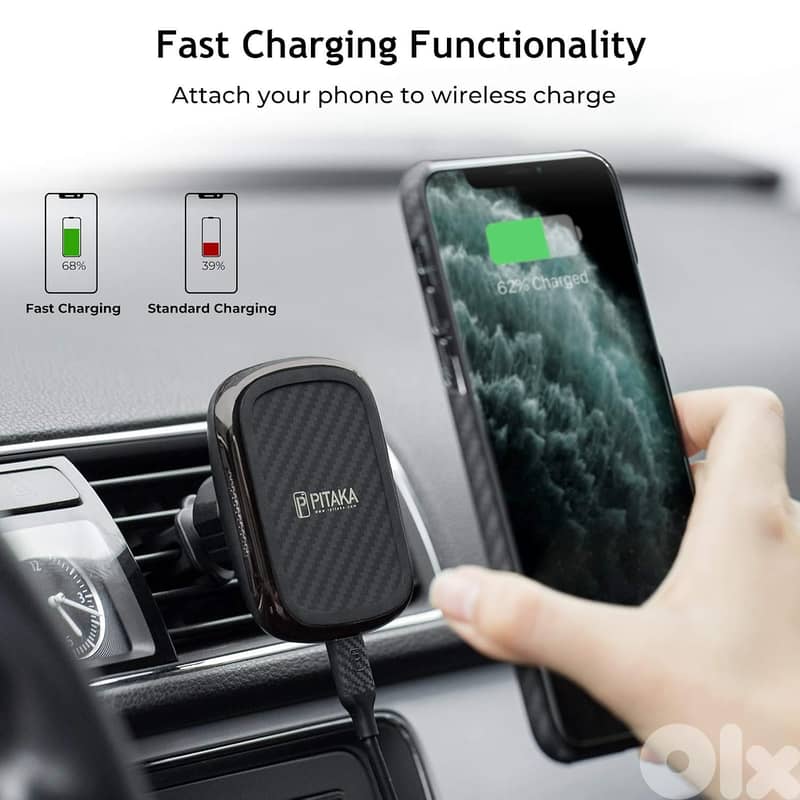 PITAKA MagEZ Mount Qi – Magnetic Wireless Car Charger (Suction Cup) 0