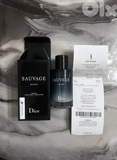 dior sauvage eau forte copy a with receipt and bag