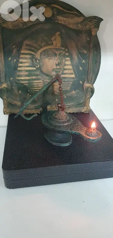 antique oil lamp bronze