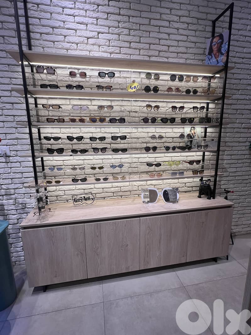 wood dispalys, cabinet , desk, shelves, tables  for shop 1