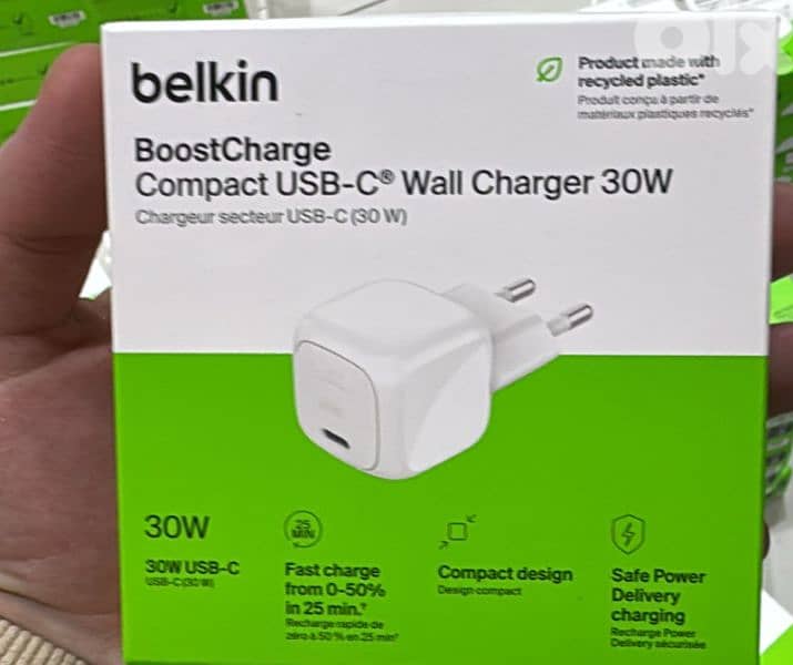 Belkin Boostcharge compact Usb-c wall charger 30w 2pin 0