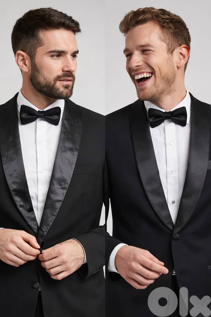 European Men's Black 1 Button Dinner Jacket 0