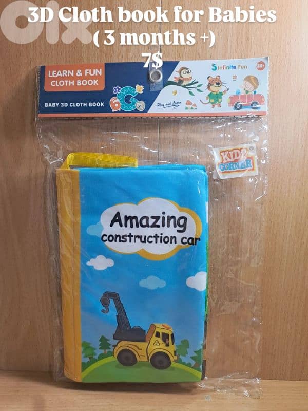 3D cloth book for toddlers new, 5$ each 0
