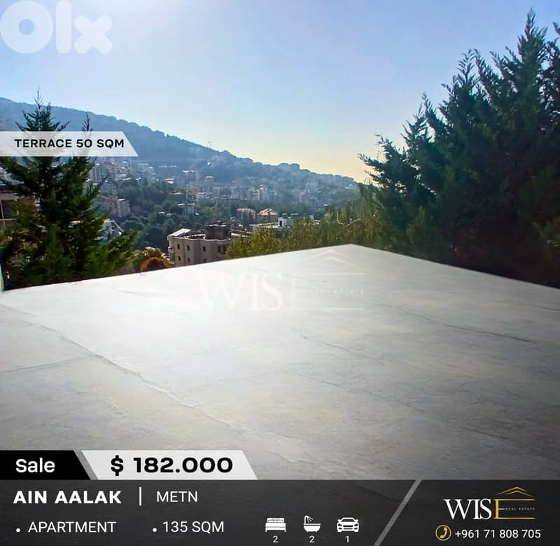 135 SQM Apartment with Terrace for SALE in Ain Aalak! 0