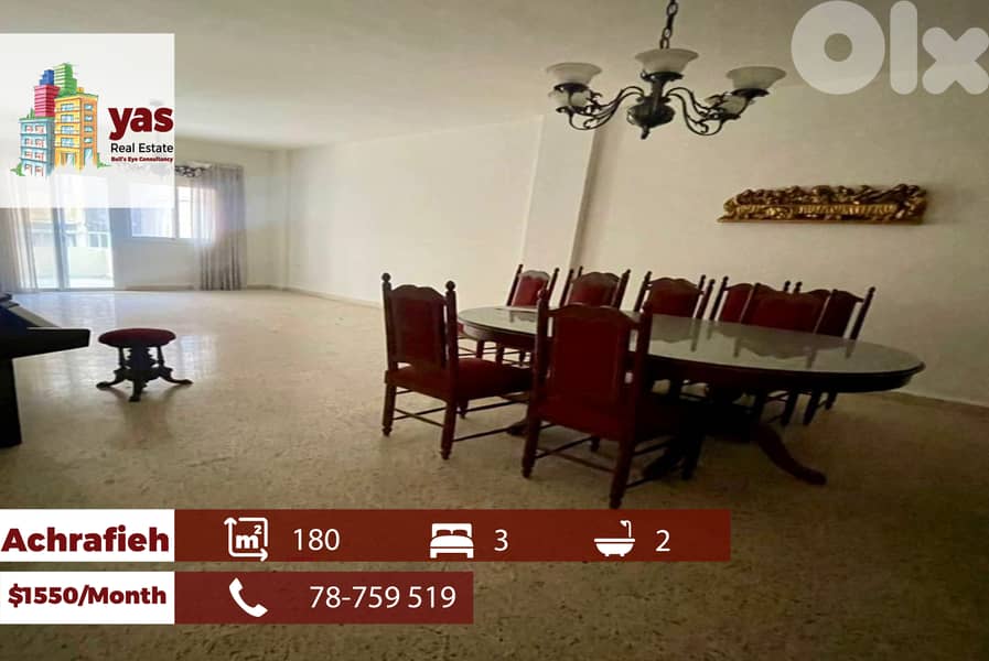 Achrafieh/Mar Mikhael 180m2 | Rnet | Well Maintained | Partial View| O 0
