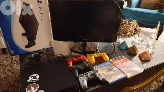 Ps4 slim 500gb sealed with 3 controllers and tv