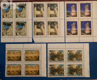 Complete set 12 MNH Blocs of 4 Stamps Lebanon total 48 MNH stamps