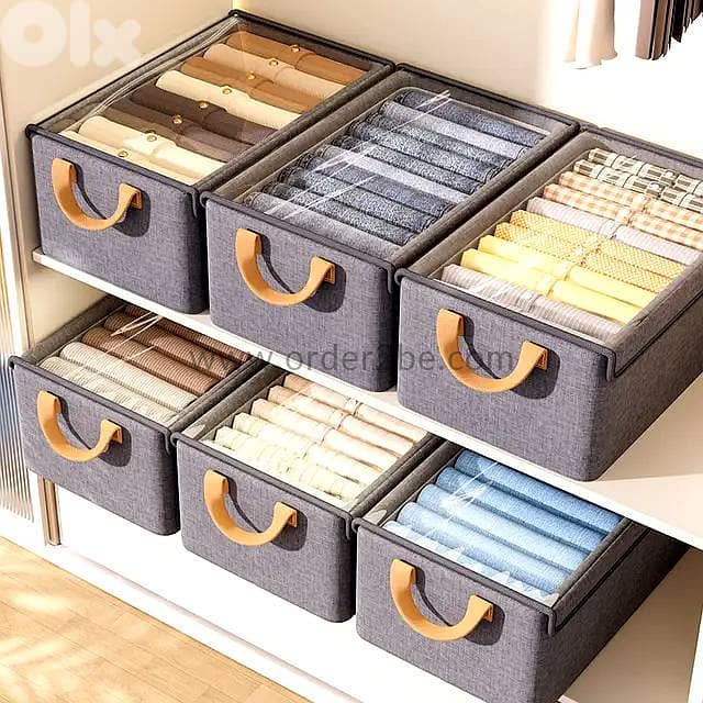 Folding Clothes Organizer Box — Dust-Proof Multipurpose Storage w/ Lid 0