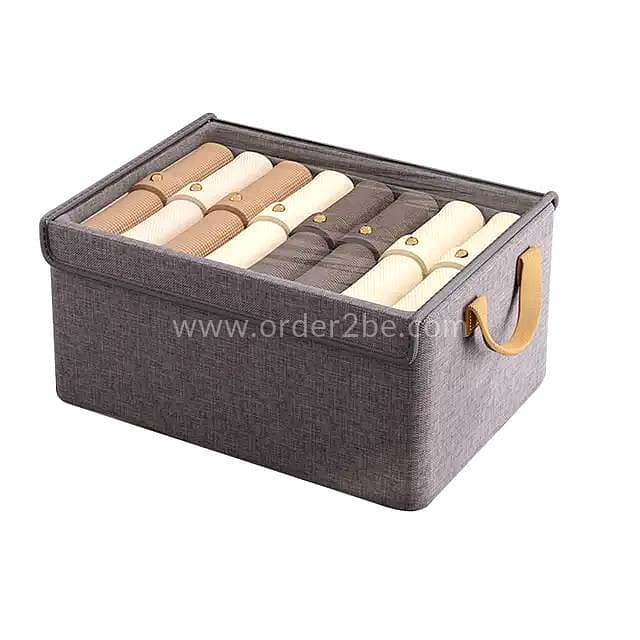 Folding Clothes Organizer Box — Dust-Proof Multipurpose Storage w/ Lid 6