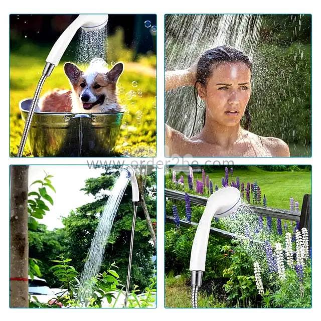 Rechargeable Camping Shower – Portable 2200mAh Pump with Steady Flow 8